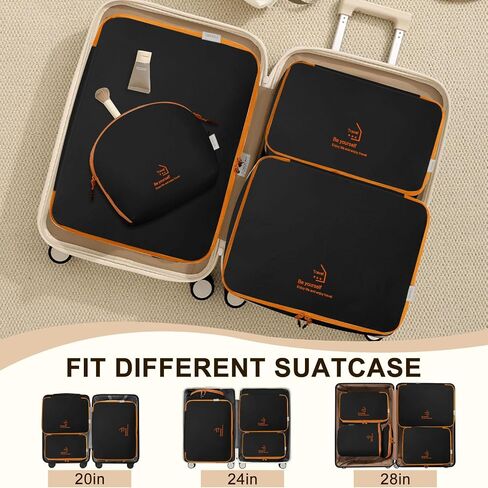 Packing Cubes for Travel, Various Sizes Luggage Organizer Bags Travel Cubes with Double Zipper, Durable Space Saver Bags Travel Essentials (5 Set, Black) in Saudi Arabia