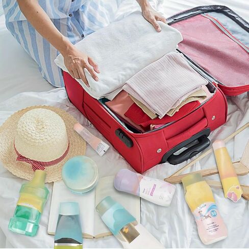 Travel Silicone Bottle Covers 4 or 8 Pack Leak Proof Elastic Sleeves Durable for Toiletries, Shampoo Bottles, Cruise Luggage, 4PCS in Kuwait