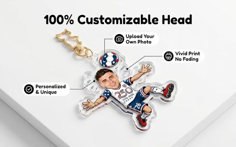Custom Top Only Acrylic Soccer Keychain – Fixed Football Design, Perfect as Party Favors, Birthday, Housewarming, Match Day Gift for Fans & Friends, Great for Any Occasion in Saudi Arabia