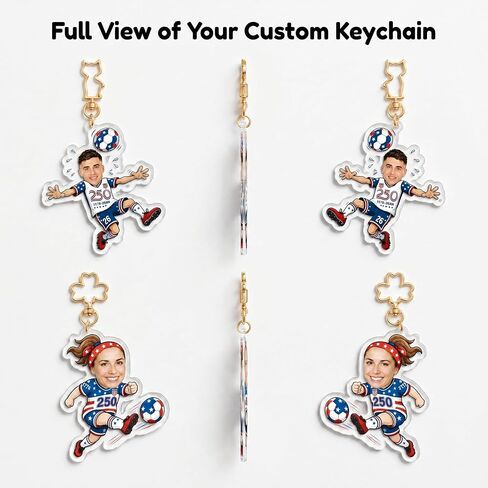 Custom Top Only Acrylic Soccer Keychain – Fixed Football Design, Perfect as Party Favors, Birthday, Housewarming, Match Day Gift for Fans & Friends, Great for Any Occasion in Saudi Arabia