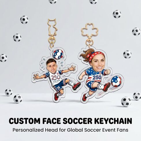 Custom Top Only Acrylic Soccer Keychain – Fixed Football Design, Perfect as Party Favors, Birthday, Housewarming, Match Day Gift for Fans & Friends, Great for Any Occasion in Saudi Arabia