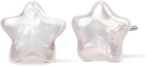 Handcrafted, carefully selected natural freshwater cultured irregular baroque pearl stud earrings, S925 sterling silver hypoallergenic earrings, a jewelry gift for women in Kuwait