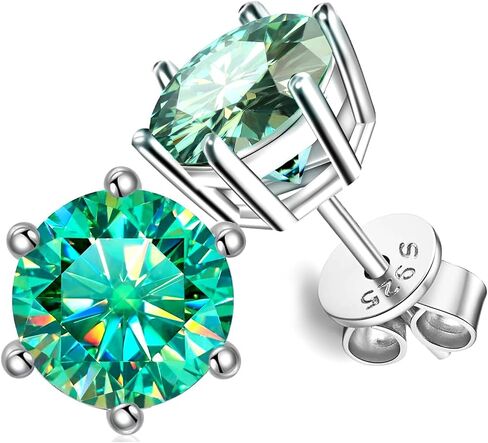 1-4CT Blue Green Moissanite Stud Earrings Women Gift Teal Moissanite Earrings S925 Silver Jewelry in Saudi Arabia