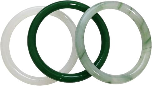 Lucky Feng Shui Bracelet 2.4 Inch Natural Green Stone Bangle Smooth Spiritual Healing Crystal Wrist Jewelry Lucky Charm Gift for Women Mothers and Grandmothers in Saudi Arabia