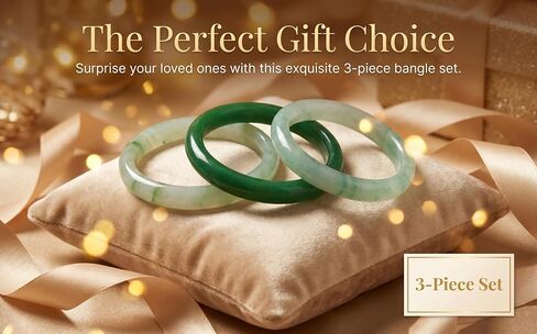 Lucky Feng Shui Bracelet 2.4 Inch Natural Green Stone Bangle Smooth Spiritual Healing Crystal Wrist Jewelry Lucky Charm Gift for Women Mothers and Grandmothers in Saudi Arabia