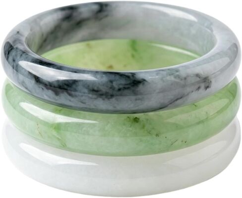 Lucky Feng Shui Bracelet 2.4 Inch Natural Green Stone Bangle Smooth Spiritual Healing Crystal Wrist Jewelry Lucky Charm Gift for Women Mothers and Grandmothers in Saudi Arabia