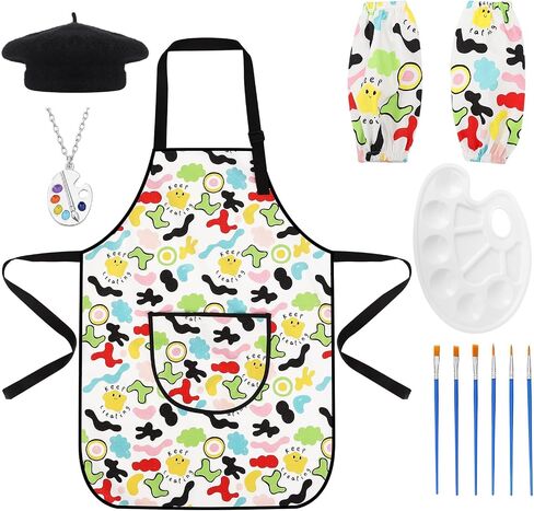Artist Costume for Kids, Painter Dress Up Set with Colorful Artist Apron, Kids Painter Costume Accessories in Kuwait
