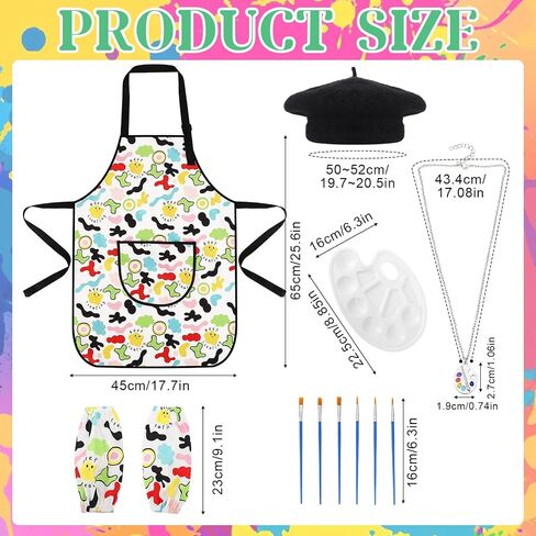 Artist Costume for Kids, Painter Dress Up Set with Colorful Artist Apron, Kids Painter Costume Accessories in Kuwait