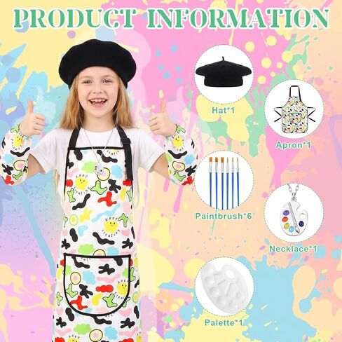 Artist Costume for Kids, Painter Dress Up Set with Colorful Artist Apron, Kids Painter Costume Accessories in Kuwait