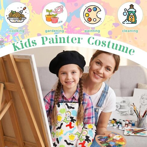 Artist Costume for Kids, Painter Dress Up Set with Colorful Artist Apron, Kids Painter Costume Accessories in Kuwait