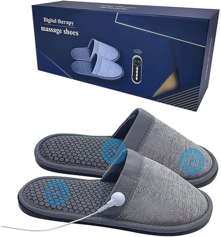 Microcurrent Massage Sandals,Reflexology Slippers for Men Women Plantar Fasciitis Relief,Acupressure Shoes Gray in Saudi Arabia