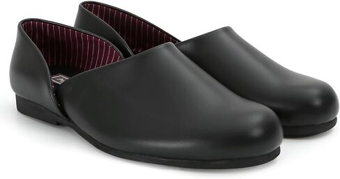 PAMIR Men's Leather Opera Slippers - Classic Indoor Outdoor House Shoes with Memory Foam in Saudi Arabia