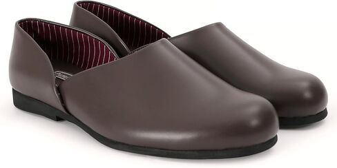 PAMIR Men's Leather Opera Slippers - Classic Indoor Outdoor House Shoes with Memory Foam in Kuwait