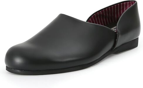 PAMIR Men's Leather Opera Slippers - Classic Indoor Outdoor House Shoes with Memory Foam in Saudi Arabia