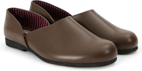 PAMIR Men's Leather Opera Slippers - Classic Indoor Outdoor House Shoes with Memory Foam in Saudi Arabia