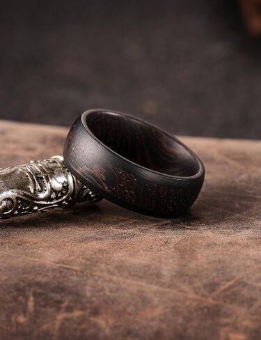 King Will 8mm Mens Wood Rings Natural Wooden Wedding Bands Lightweight Vintage in Kuwait