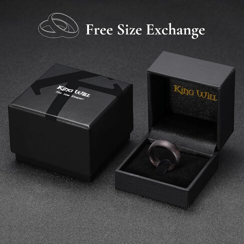 King Will 8mm Mens Wood Rings Natural Wooden Wedding Bands Lightweight Vintage in Kuwait