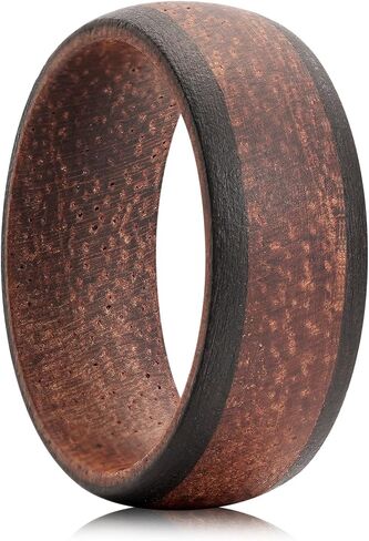 King Will 8mm Mens Wood Rings Natural Wooden Wedding Bands Lightweight Vintage in Kuwait