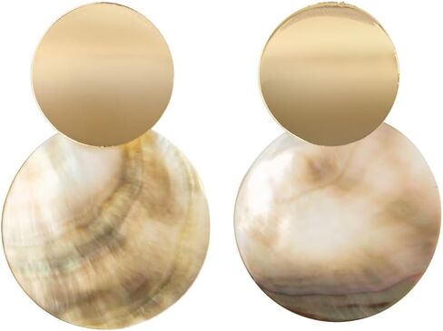Aloha Earrings Non Pierced Clip On Double Disc Statement Dangling Earrings in Kuwait
