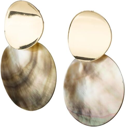 Aloha Earrings Non Pierced Clip On Double Disc Statement Dangling Earrings in Kuwait