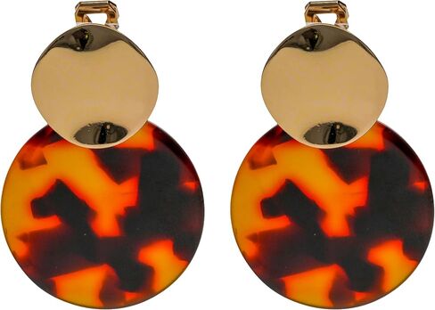 Aloha Earrings Non Pierced Clip On Double Disc Statement Dangling Earrings in Kuwait