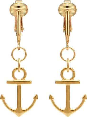 Aloha Earrings Non Pierced Gold Tone Clip On Beach Dangling Earrings in Kuwait