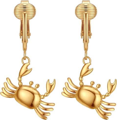 Aloha Earrings Non Pierced Gold Tone Clip On Beach Dangling Earrings in Kuwait