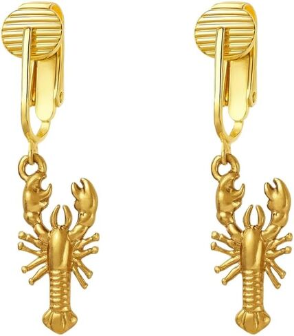 Aloha Earrings Non Pierced Gold Tone Clip On Beach Dangling Earrings in Kuwait