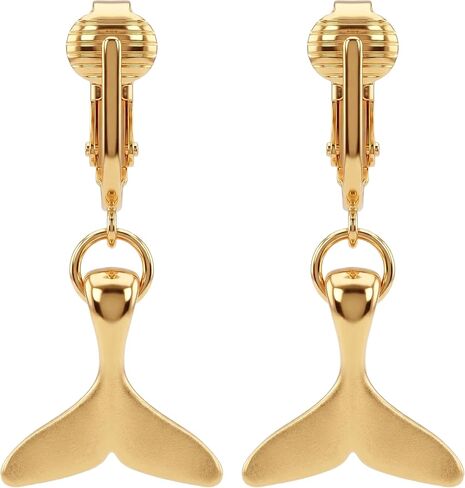Aloha Earrings Non Pierced Gold Tone Clip On Beach Dangling Earrings in Kuwait