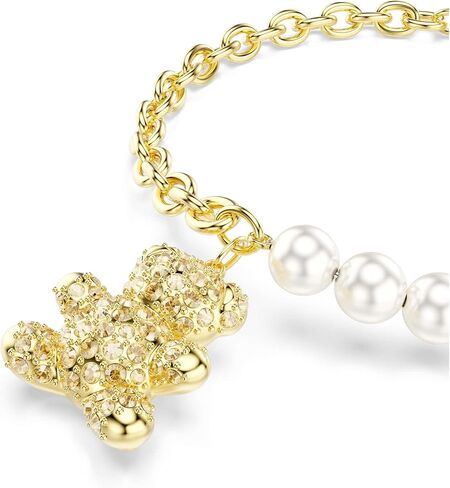 Swarovski Idyllia bracelet, Crystal pearl, Round cut, Teddy, Gold tSwarovski One, Gold-tSwarovski One plated in Kuwait