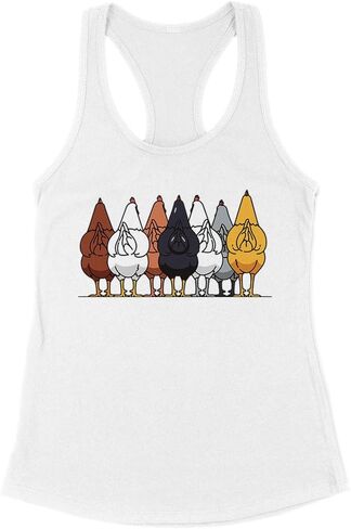 TeesAndTankYou I Like Chicken Butts Tank Top Fitted Racerback Women's in Kuwait