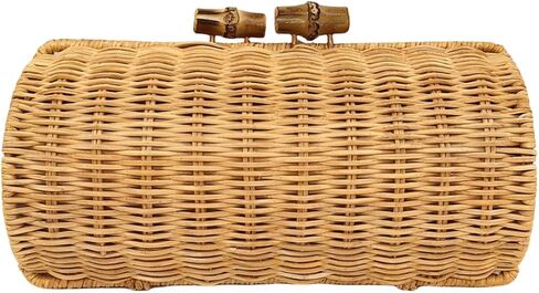 UMREN Hand-woven Shell Shaped Rattan Clutch Bag Summer Straw Clutch Purse Beach Wicker Handbags for Women Vacation Travel Bag in Saudi Arabia