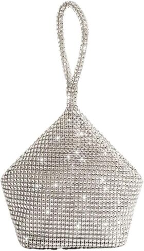 Rhinestone Bags Rhinestone Evening Bag, Glitter Prom Purse Triangle Designer Clutch Bag for Party Wedding in Kuwait