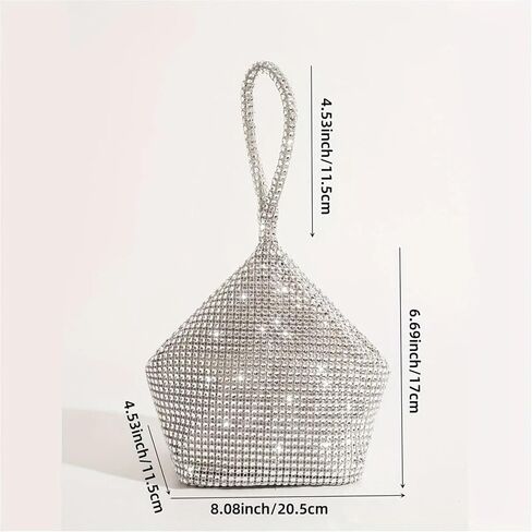 Rhinestone Bags Rhinestone Evening Bag, Glitter Prom Purse Triangle Designer Clutch Bag for Party Wedding in Kuwait