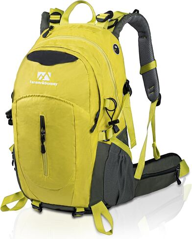 Farmer&Donkey Hiking Backpack, 40L Waterproof Camping Backpack with Packable Back Panel & Rain Cover, Men Women Rucking Backpacking Backpack Outdoor Sport Lightweight Travel Daypack for (Grey) in Saudi Arabia