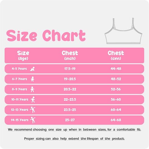 Donella Girls Underwear Set - Soft Cotton Kids Sports Bra and Stretch Cotton Girls Training Bra - 10 Pack, Age: 8-9 in Saudi Arabia