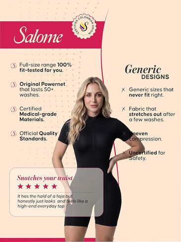 Salome Zip Up Bodysuit, Compression One Piece Body | Short Sleeve Athletic Romper with Front Zipper, Soft Shaping Control in Saudi Arabia