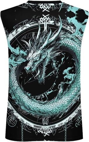 Men Vintage Viking Runes Symbols Norse Compass Animal Mythology Tank Top Sleeveless T Shirt in Saudi Arabia