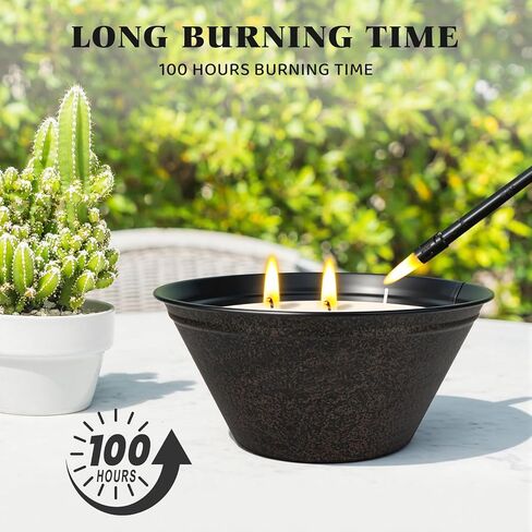 Citronella Candles Outdoor Large 23oz 3-Wick Natural Citronella Lemongrass Soy Wax Bucket Candle Up to 100 Hours Outdoor Candles for Patio,Yard,Fishing,Home Decor,Backyard in Summer in Saudi Arabia