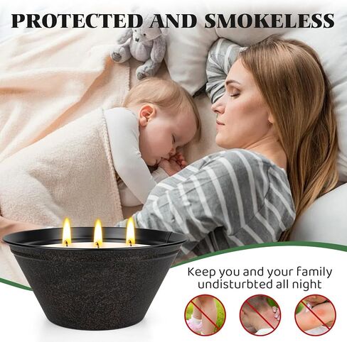 Citronella Candles Outdoor Large 23oz 3-Wick Natural Citronella Lemongrass Soy Wax Bucket Candle Up to 100 Hours Outdoor Candles for Patio,Yard,Fishing,Home Decor,Backyard in Summer in Saudi Arabia