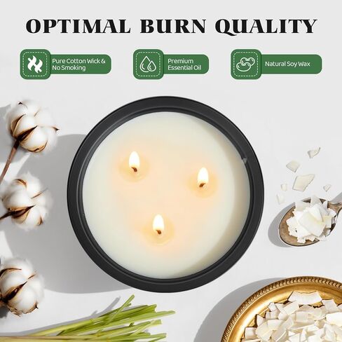 Citronella Candles Outdoor Large 23oz 3-Wick Natural Citronella Lemongrass Soy Wax Bucket Candle Up to 100 Hours Outdoor Candles for Patio,Yard,Fishing,Home Decor,Backyard in Summer in Saudi Arabia