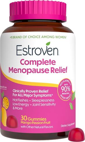 Estroven® Complete Menopause Relief Gummies for Women Mango Passionfruit Flavor, 30 Count, Hormone Free and Drug Free Daily Supplement for Hot Flashes and Night Sweats in Saudi Arabia