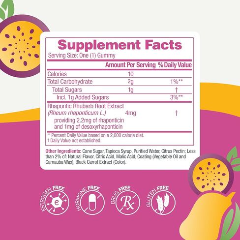 Estroven® Complete Menopause Relief Gummies for Women Mango Passionfruit Flavor, 30 Count, Hormone Free and Drug Free Daily Supplement for Hot Flashes and Night Sweats in Saudi Arabia