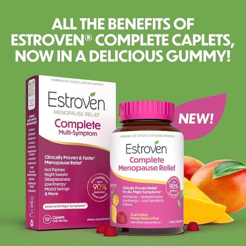 Estroven® Complete Menopause Relief Gummies for Women Mango Passionfruit Flavor, 30 Count, Hormone Free and Drug Free Daily Supplement for Hot Flashes and Night Sweats in Saudi Arabia