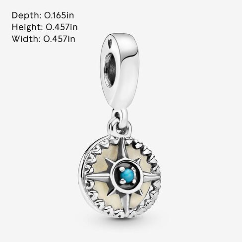 Pandora Jewelry Blue Compass Rose Dangle Crystal Charm in Sterling Silver in Kuwait