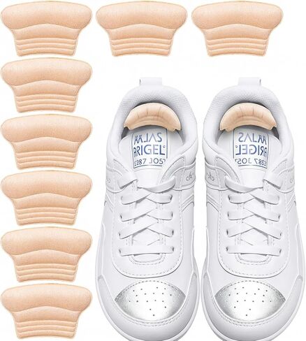 Kids Heel Grips 4 Pairs Self-Adhesive Shoe Inserts Soft Heel Pads Cushion for Loose Shoes Add Comfort and Volume Prevent Skin Rubbing and Blister for Toddlers Shoes Nude in Kuwait