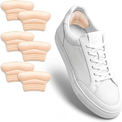 Kids Heel Grips 4 Pairs Self-Adhesive Shoe Inserts Soft Heel Pads Cushion for Loose Shoes Add Comfort and Volume Prevent Skin Rubbing and Blister for Toddlers Shoes Nude in Kuwait