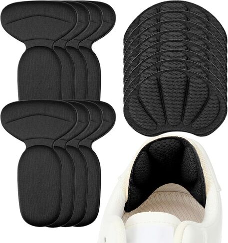 Yuanchu Back of Heel Cushion Pads, 8Pcs Reusable Adhesive Heel Grips Inserts - Anti Blister Heel Guards Liners Heel Protectors for Loose Shoes, Too Big Boots Improve Shoe Fit for Women Men in Kuwait