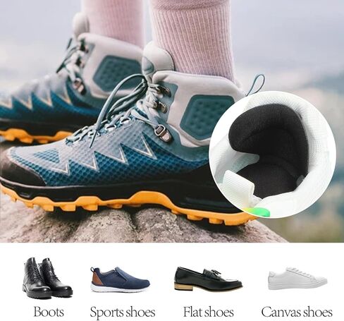 Yuanchu Back of Heel Cushion Pads, 8Pcs Reusable Adhesive Heel Grips Inserts - Anti Blister Heel Guards Liners Heel Protectors for Loose Shoes, Too Big Boots Improve Shoe Fit for Women Men in Kuwait