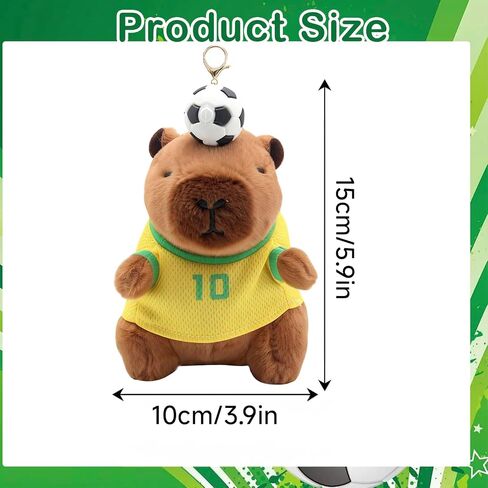 4 Pcs Soccer Capybara Plush Keychain, Capybara Stuffed Animals Plush Pendant for Soccer Game Gift, Bag Charms, Birthday Valentines Party Favors Gifts for Girls Boys in Kuwait